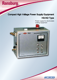 Ransburg Compact high voltage power supply equipment HD/AD type catalogue