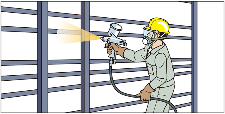 Usage examples for general industrial use spray guns Anti corrosive agent application 