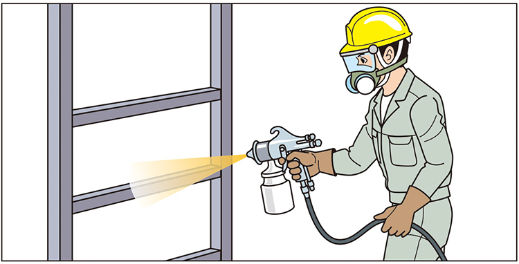 Usage examples for general industrial use spray guns Anti-spatter agent application 